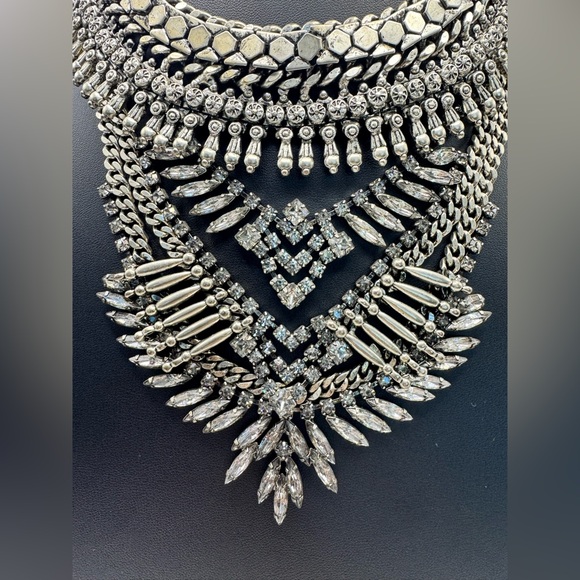 DYLANLEX Statement Necklace | Crystal Bib | Couture Armor Style - Picture 3 of 3